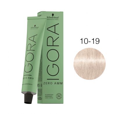 IGORA. ZERO AMM NRO 10-19 RUBIO PLATINO CENIZA VIOLETA 60ML