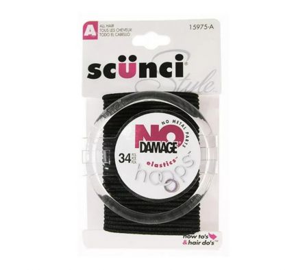 SCUNCI JUEGO DE 34 GOMAS PARA EL CABELLO