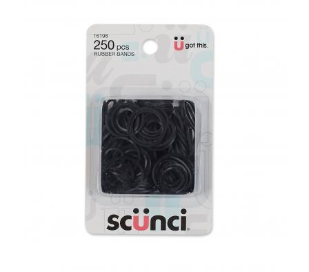 SCUNCI BANDAS ELASTICAS NEGRAS 250 PCS
