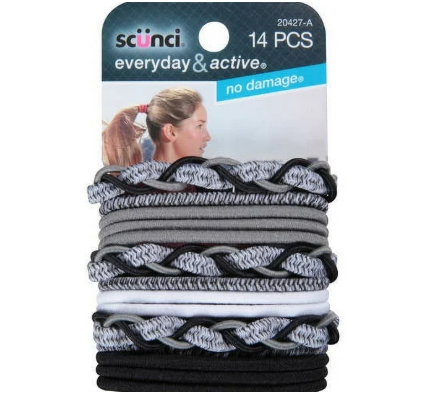 SCUNCI JUEGO DE 14 GOMAS PARA EL CABELLO