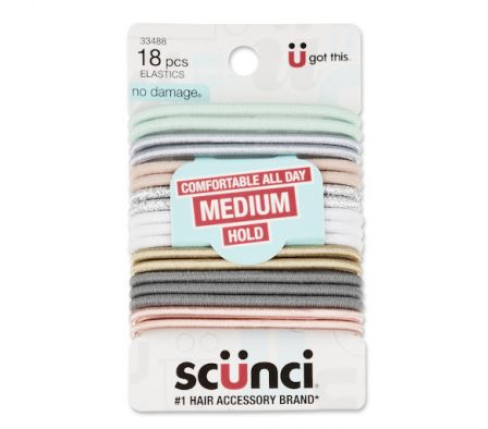 SCUNCI JUEGO DE 18 GOMAS PARA EL CABELLO        
