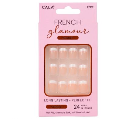 CALA UÑAS POSTIZAS FRENCH 24 PCS