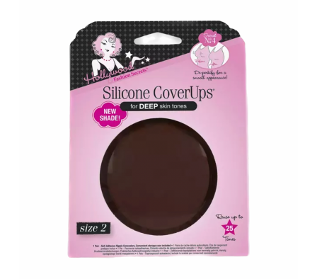 HOLLYWOOD FASHION SECRETS CUBRE PEZON SILICONA OSCURO TALLE 2