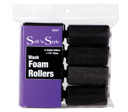 RULERO RODILLOS ESPUMA NEGRA 1 1/2" 8UN- 407     