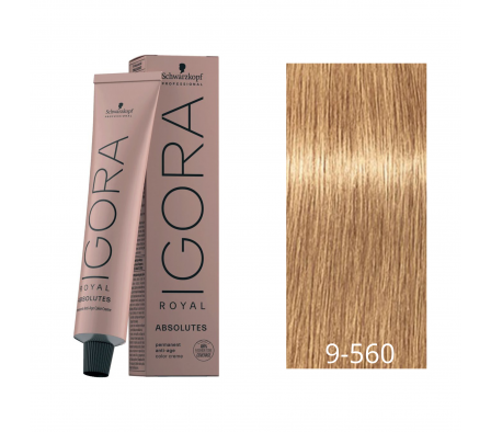 IGORA ABSOLUTE RUBIO MUY CLARO DORADO/MARRON NATURAL N° 9-560 