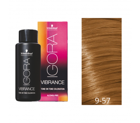 IGORA VIBRANCE GEL RUBIO MUY CLARO DORADO COBRIZO N° 9-57 