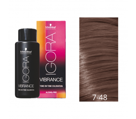 IGORA VIBRANCE GEL RUBIO MEDIO BEIGE ROJIZO N° 7-48