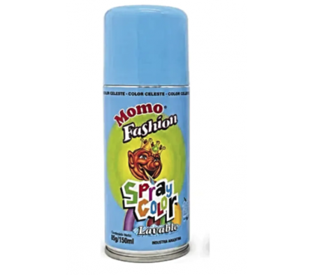 SPRAY DE CABELLO MOMO DE COLOR CELESTE 85GR
