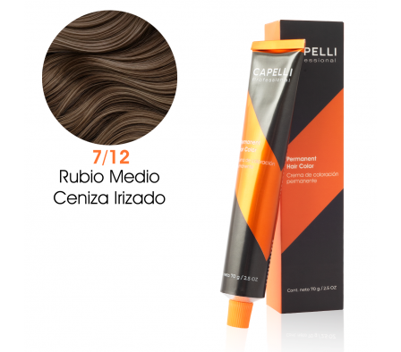 CAPELLI TINTE NRO 7-12 RUBIO MEDIO CENIZA  IRISADO 70GR